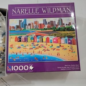 Sure-lox marelle Wildman beach huts puzzle 1000 pieces bright fun summer